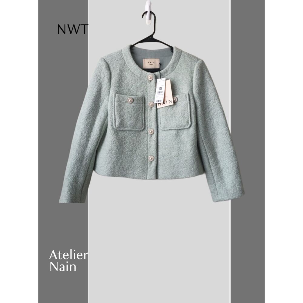 NWT NAIN ATELIER Crop Wool Blend Blazer, Sz S
